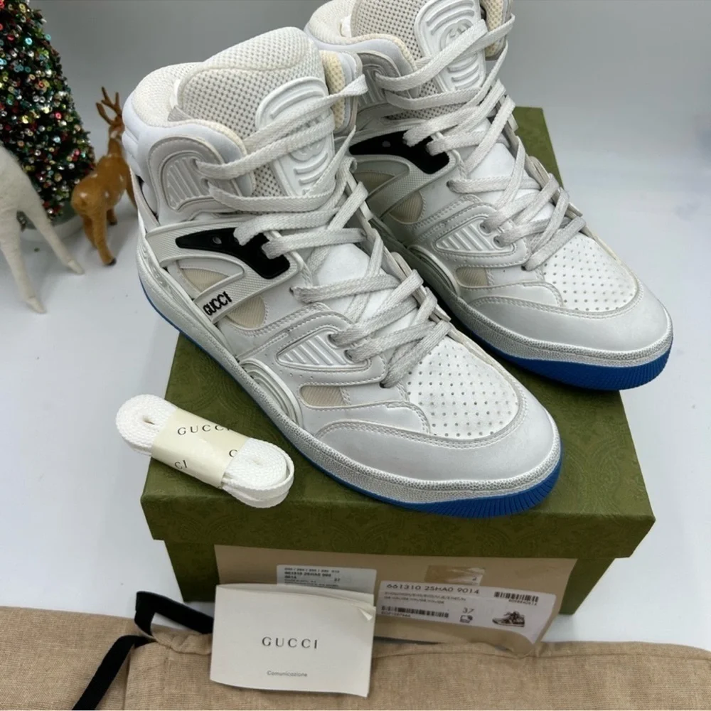 Women’s Gucci basket high top sneakers size 37 made in Italy - Picture 3 of 10
